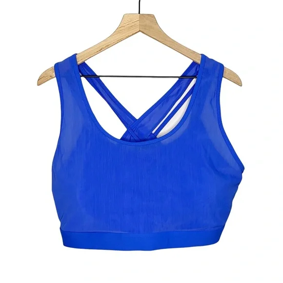 Fabletics Padded Faye High Impact Strappy Sports Bra in Blue 3X 3XL XXXL - Picture 2 of 7